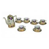 Hand Painted Porcelain Tea Set with Floral Design
