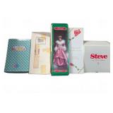 5 Boxed Porcelain Dolls
