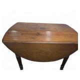 Wood Drop Leaf Dining Table with Turned Legs