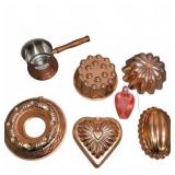 7-Piece Copper Mold and Le Saucier Pot Kitchen