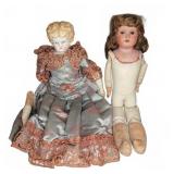 Antique German Bisque Doll & China Head Doll