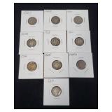 10 Mercury Dimes 19201927 Mixed Mintmarks
