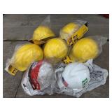 5 Stanley Yellow Hard Hats, 2 Other Helmets