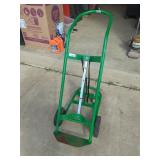 Green Steel Hand Truck with Cylinder Holder Strap
