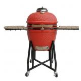 22" Red Kamado Ceramic Charcoal Grill