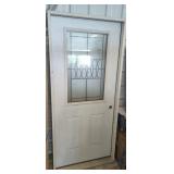 Exterior Door With Decorative Glass 22x36 LH
