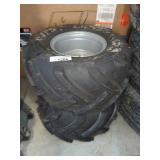 Pair Duro 18x9.50-8 ATV Tires With Steel Rims