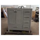 Gray Wood Bathroom Vanity Cabinet with Drawers