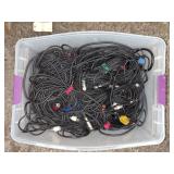 Plastic Tub of XLR Microphone Cables