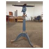 Cast Iron Adjustable Tripod Table Base Blue
