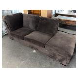 Brown Three-Cushion Fabric Sofa