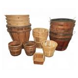 Wooden Bushel And Berry Baskets Assorted Sizes