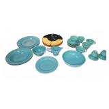 Vintage Turquoise Dinnerware Set
