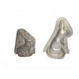 2 Metal Rabbit Chocolate Molds