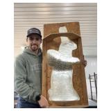 Large Plastic Bunny Mold With Wood Frame