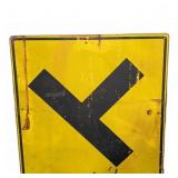 Vintage Metal Road Sign Y Intersection