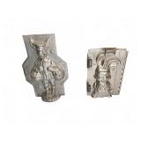 2 Metal Rabbit Chocolate Molds