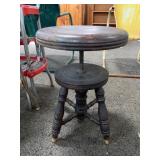 Wooden Swivel Piano Stool With Turned Legs