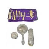 Sterling Silver Vanity Set W/ Manicure Tools