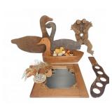 Wooden Duck Decor, Frog, Mirror, Sock Dryer