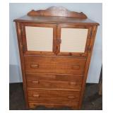 Wood Dresser With Cabinet Doors and 3 Drawers