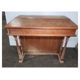 Wooden Slant Top Desk with Side Drawers