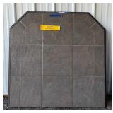 Gray Stove Board With Metal Edge Display