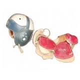 Varsity Leather Youth Football Helmet Pad Set