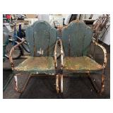 Metal Patio Chairs With Peeling Paint