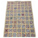 Vintage Multicolor Yo-Yo Quilt With Pink Backing