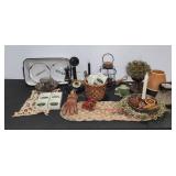 Decorative Home Decor Lot with Candlestick Phone
