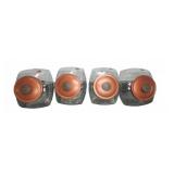 4 Glass Canisters with Copper-Tone Lids