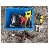 Electric Power Tool Lot With Storage Bin