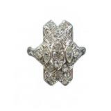 Ladies Irid Plating Ring w/ Multiple Diamonds.