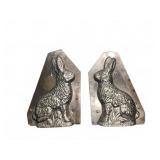 2 Metal Rabbit Chocolate Molds