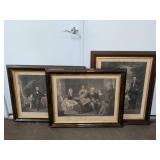 3 1860s Presidential Family Prints Framed