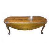 Drop Leaf Wooden Coffee Table with Cabriole Legs