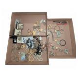 Jewelry Lot Watches Bracelets Brooches Assorted