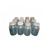 12 Ball Perfect Mason Glass Jars With Lids