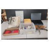 Office Supplies Lot Labels Files Clock Key Board