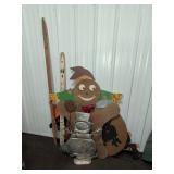 Painted Wooden and Metal Holiday Yard Art