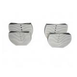 4 White Ceramic Wave Pattern Vases