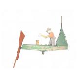 Wood Lumberjack Whirligig Folk Art Axe Man