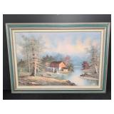 H. Wilson Signed Landscape Painting Framed