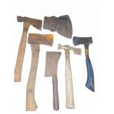6 Assorted Hatchets, Hammer, Cleaver, Axe Head