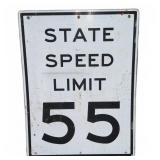 State Speed Limit 55 Road Sign Metal Vintage