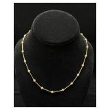 14K Gold Necklace with Tan Beads