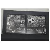 Pair Framed Soccer Collage Wall Art Prints