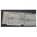 4 Framed Abstract Landscape Prints