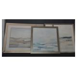 5 Framed Abstract Watercolor Prints